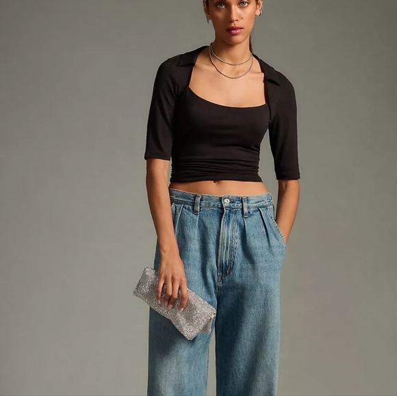 New Anthropologie Black Sexy Top - Picture 3 of 15